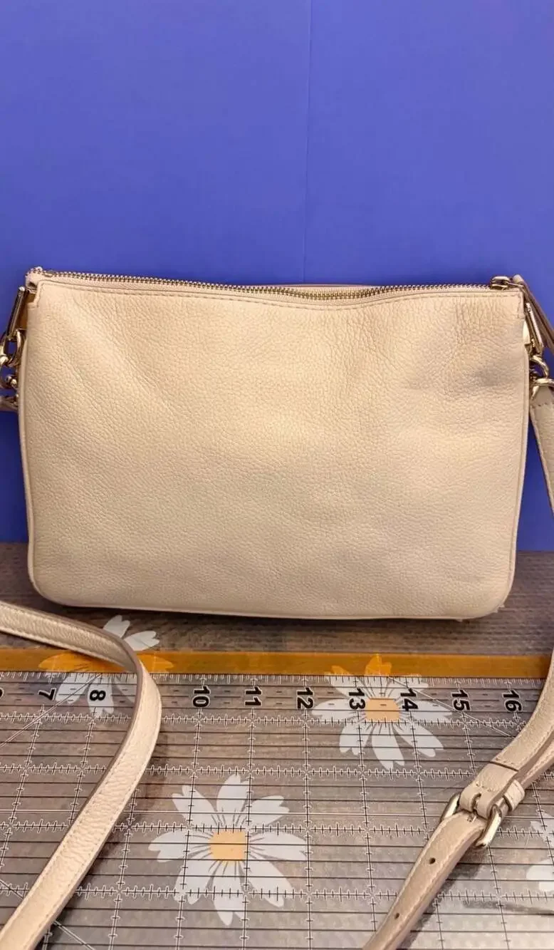 Kate Spade Bailey Textured Pebbled Leather Crossbody Bag in Buttermilk